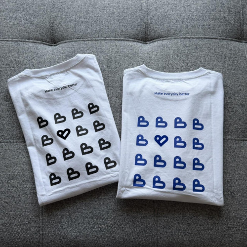 LY1429 BEAMS HEART愛心B字母排列短T