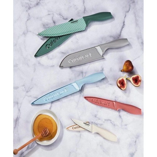 LY903 Cuisinart 彩色不沾黏陶瓷刀10件組含刀套