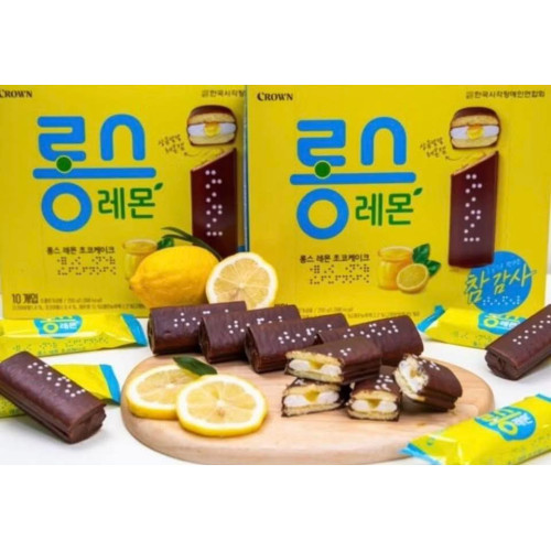 LY966 韓國CROWN新品Lemon 巧克力蛋糕捲250g